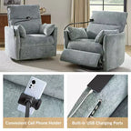Poltrona Reclinabile Girevole a Dondolo con USB, Set di 2 Julius 38 | HULALA HOME