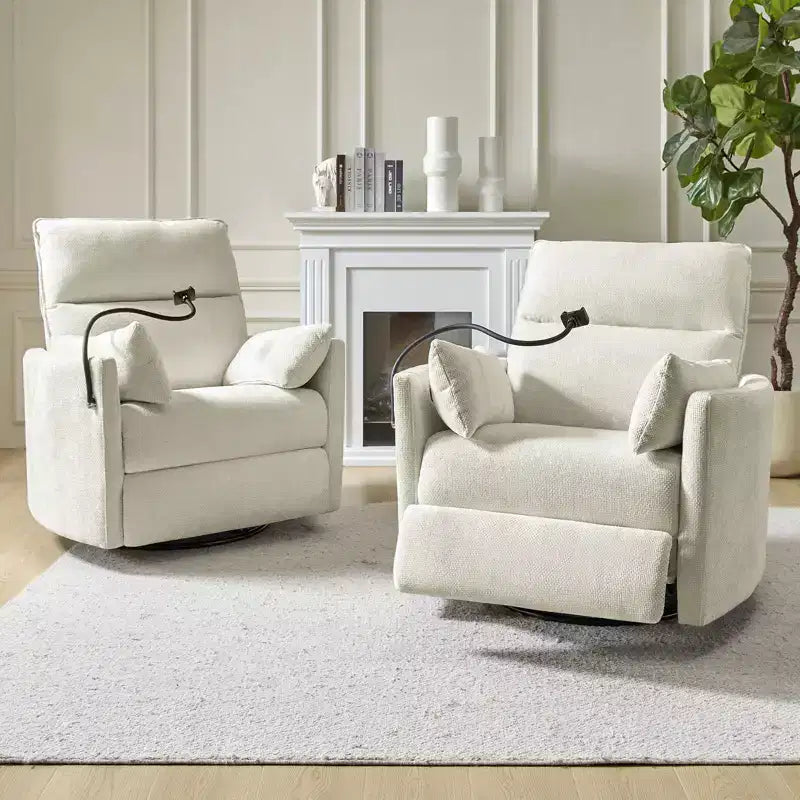 Poltrona Reclinabile Girevole a Dondolo con USB, Set di 2 Julius 38 | HULALA HOME