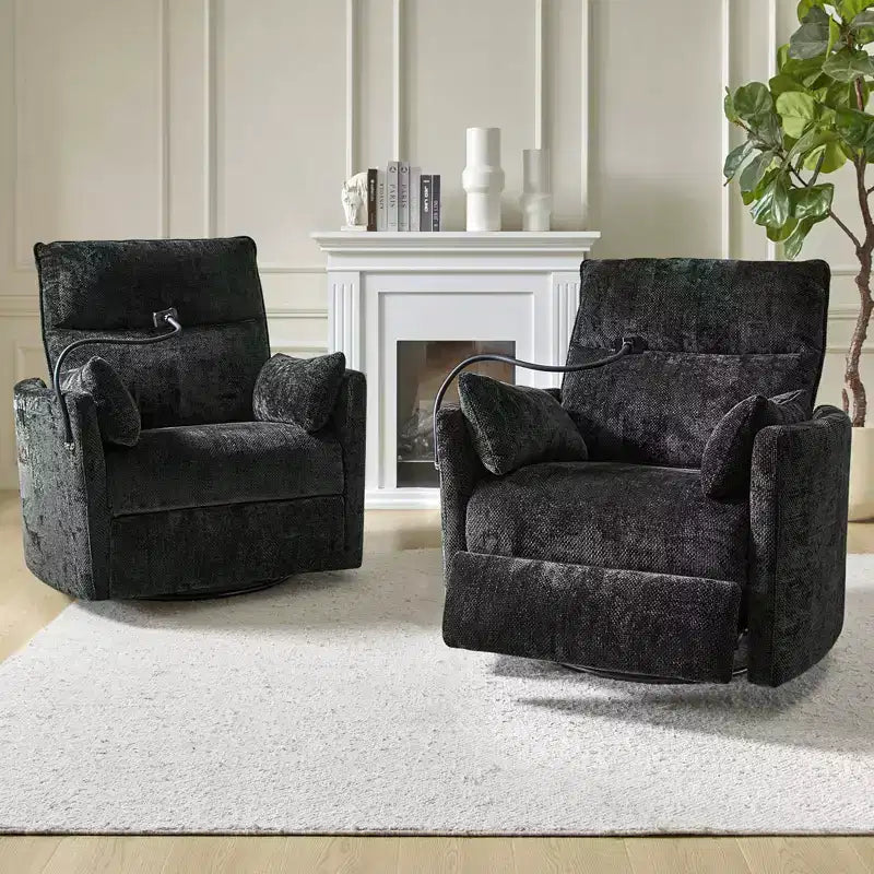Poltrona Reclinabile Girevole a Dondolo con USB, Set di 2 Julius 38 | HULALA HOME
