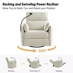 Poltrona Reclinabile Girevole a Dondolo con USB, Set di 2 Julius 38 | HULALA HOME