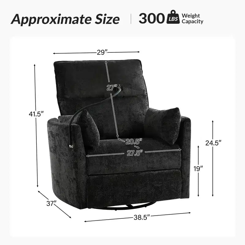 Poltrona Reclinabile Girevole a Dondolo con USB, Set di 2 Julius 38 | HULALA HOME