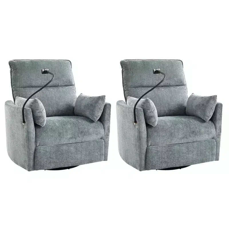 Poltrona Reclinabile Girevole a Dondolo con USB, Set di 2 Julius 38 | HULALA HOME