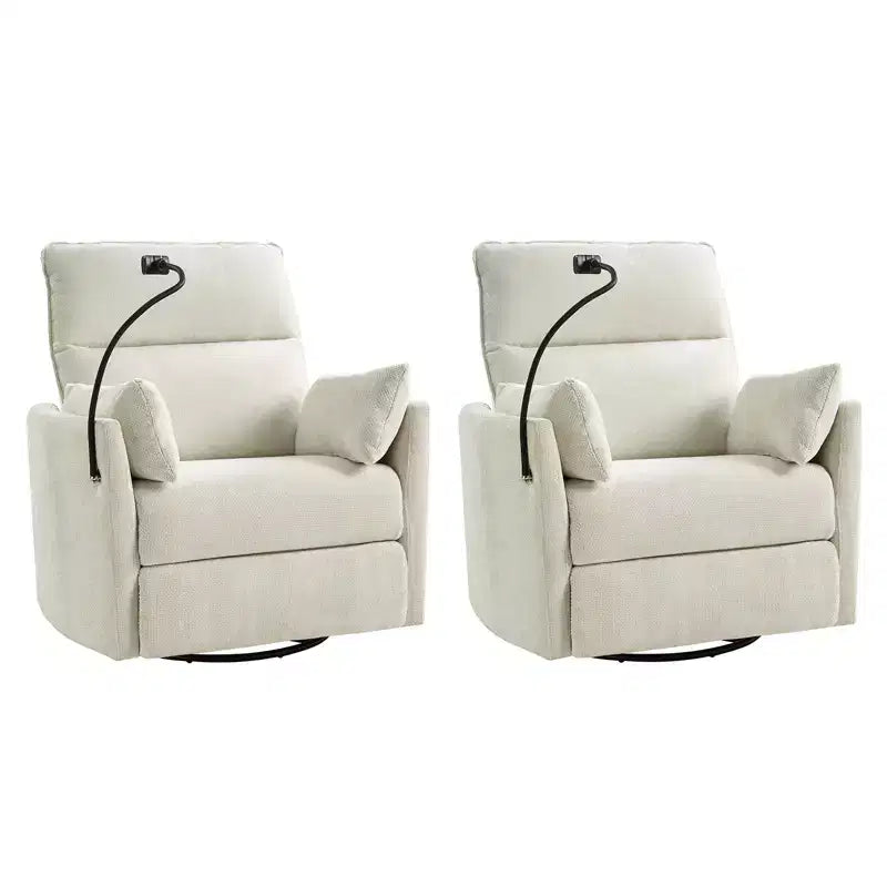 Poltrona Reclinabile Girevole a Dondolo con USB, Set di 2 Julius 38 | HULALA HOME
