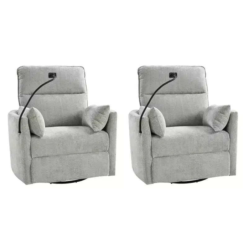 Poltrona Reclinabile Girevole a Dondolo con USB, Set di 2 Julius 38 | HULALA HOME