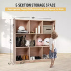 Mobiletto organizer Garvee Cubbies, scaffalature cubby solide per bambini, organizer con 4 ruote, 2 scatole portaoggetti per casa/scuola