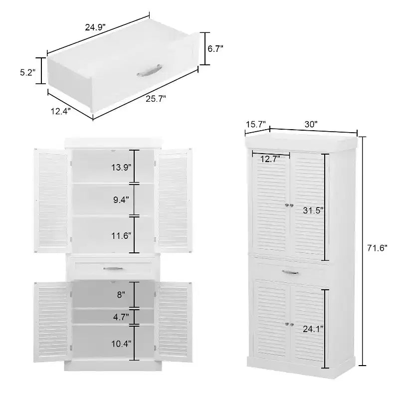 Mobile contenitore in legno Famapy con 4 ante dal design a persiana