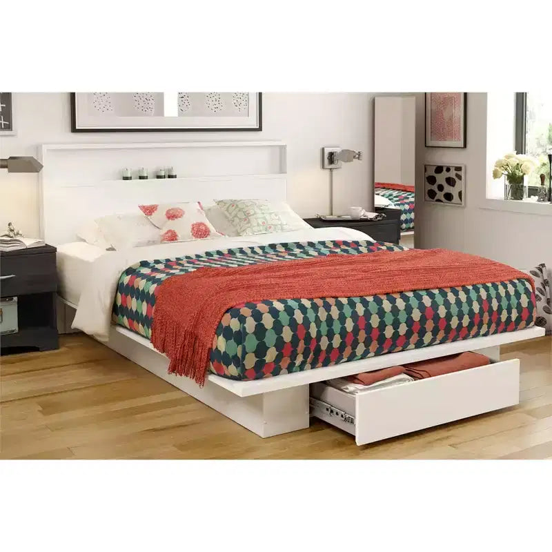 Testiera HomeStock con mensola, matrimoniale/queen size 54/60 pollici