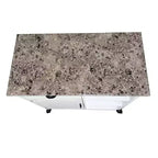Mobiletto da cucina Kings Brand Furniture Francois con piano in vinile effetto legno e marmo, bianco