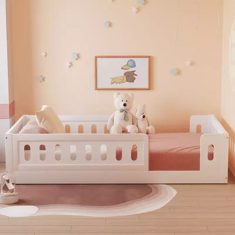 Letto a piattaforma Twin/Full per bambini con spondine - ModernLuxe