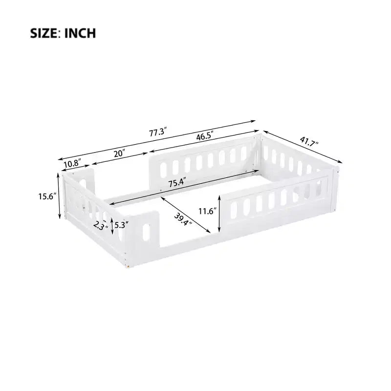 Letto a piattaforma Twin/Full per bambini con spondine - ModernLuxe