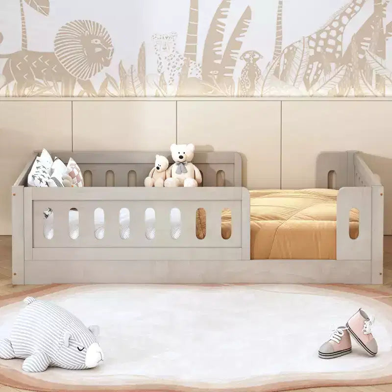 Letto a piattaforma Twin/Full per bambini con spondine - ModernLuxe