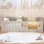 Letto a piattaforma Twin/Full per bambini con spondine - ModernLuxe