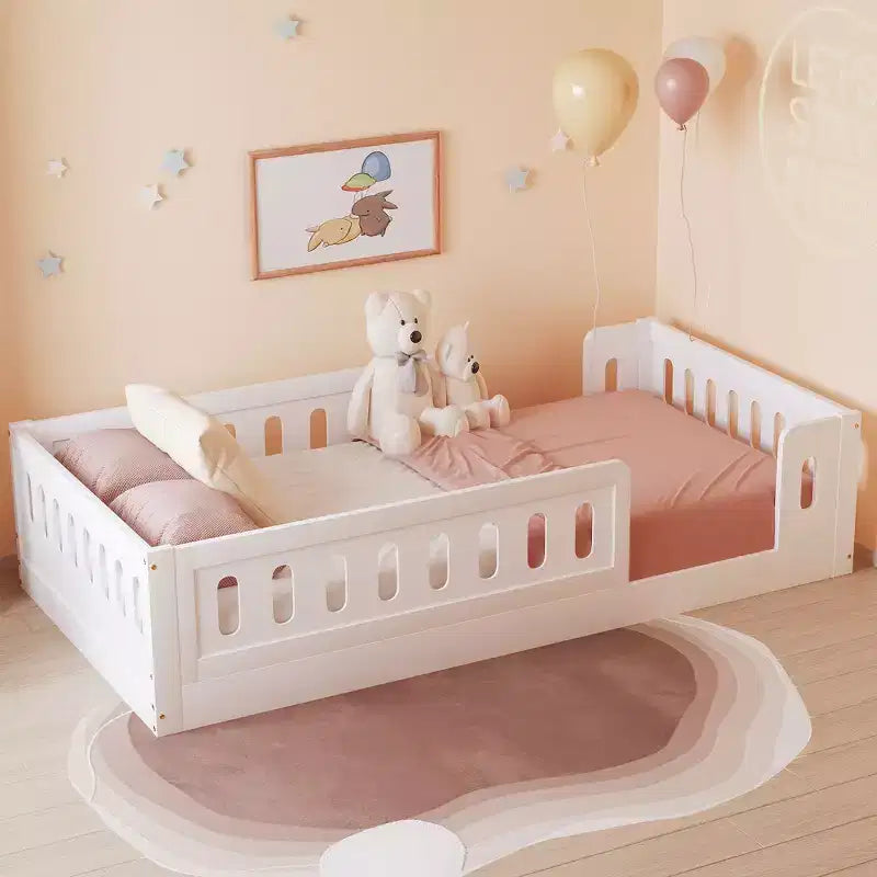 Letto a piattaforma Twin/Full per bambini con spondine - ModernLuxe