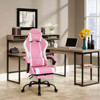 Sedia da gaming BestMassage Sedia da ufficio per computer con poggiapiedi e supporto lombare