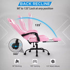 Sedia da gaming BestMassage Sedia da ufficio per computer con poggiapiedi e supporto lombare