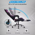 Sedia da gaming BestMassage Sedia da ufficio per computer con poggiapiedi e supporto lombare