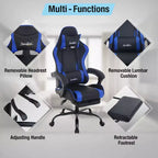 Sedia da gaming BestMassage Sedia da ufficio per computer con poggiapiedi e supporto lombare