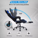 Sedia da gaming BestMassage Sedia da ufficio per computer con poggiapiedi e supporto lombare