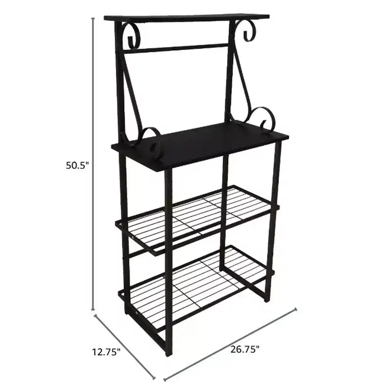 Kings Brand Furniture Covington Mensola da cucina in metallo, scaffale per forni a microonde, Peltro
