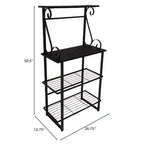 Kings Brand Furniture Covington Mensola da cucina in metallo, scaffale per forni a microonde, Peltro