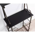 Kings Brand Furniture Covington Mensola da cucina in metallo, scaffale per forni a microonde, Peltro