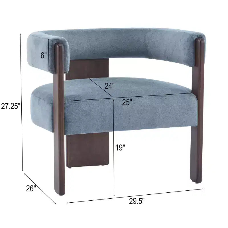 Christopher Knight Home Noah Poltroncina di design moderna imbottita in legno di albero della gomma