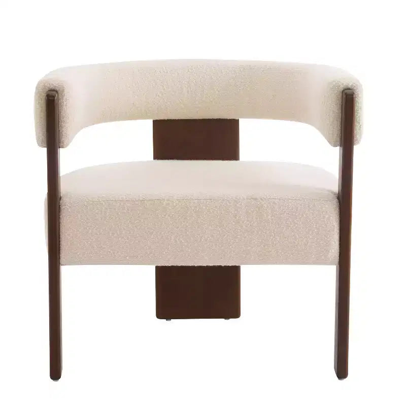 Christopher Knight Home Noah Poltroncina di design moderna imbottita in legno di albero della gomma