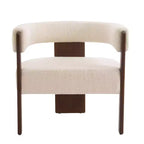 Christopher Knight Home Noah Poltroncina di design moderna imbottita in legno di albero della gomma