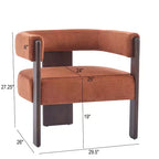 Christopher Knight Home Noah Poltroncina di design moderna imbottita in legno di albero della gomma