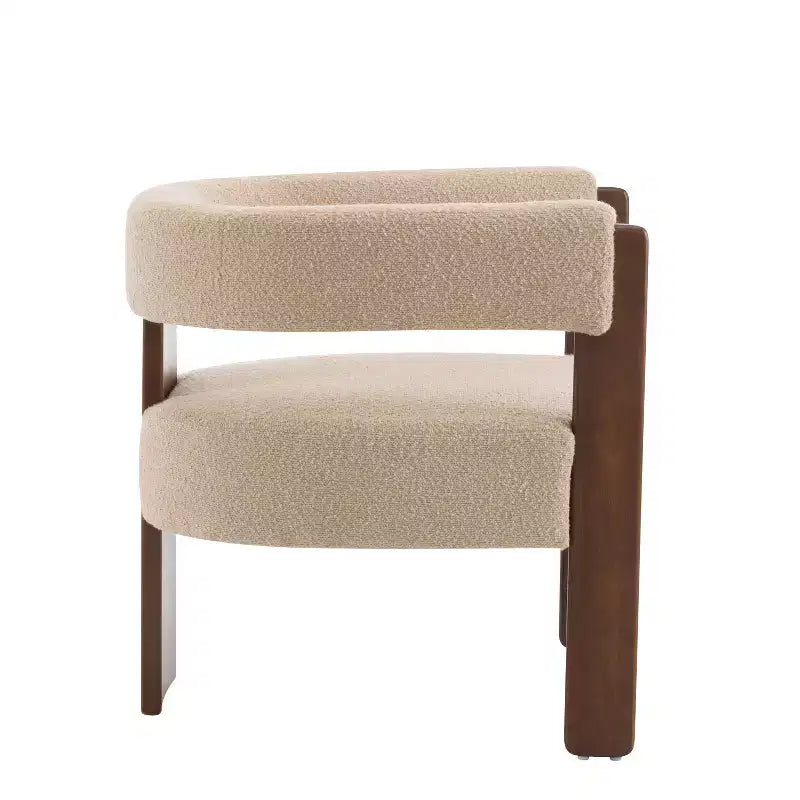 Christopher Knight Home Noah Poltroncina di design moderna imbottita in legno di albero della gomma