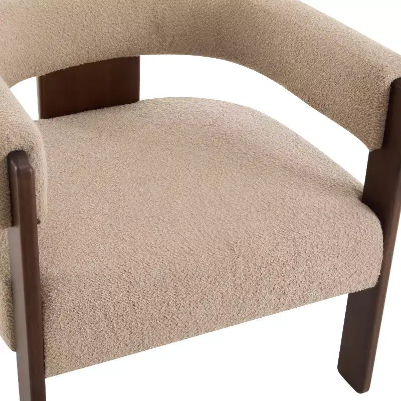 Christopher Knight Home Noah Poltroncina di design moderna imbottita in legno di albero della gomma