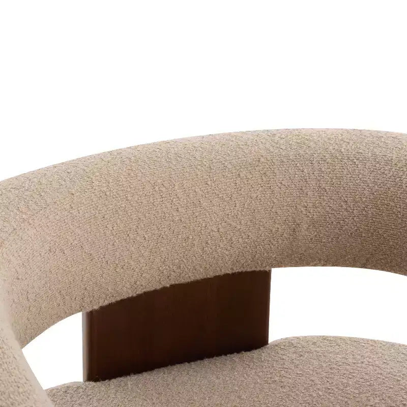 Christopher Knight Home Noah Poltroncina di design moderna imbottita in legno di albero della gomma