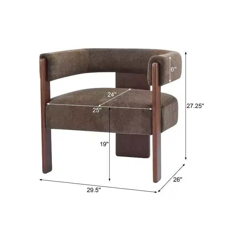 Christopher Knight Home Noah Poltroncina di design moderna imbottita in legno di albero della gomma
