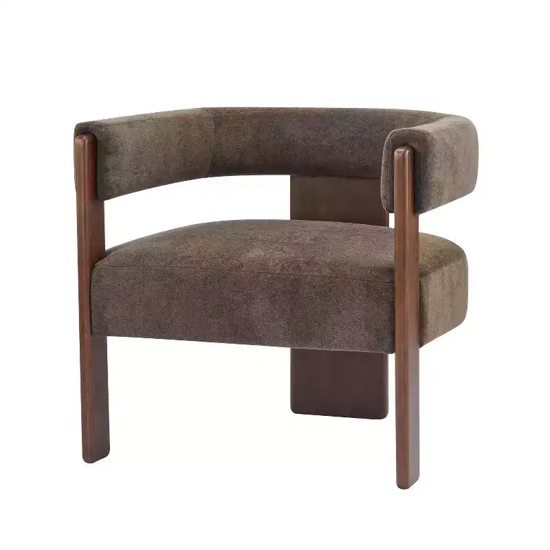 Christopher Knight Home Noah Poltroncina di design moderna imbottita in legno di albero della gomma