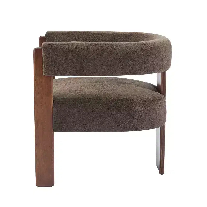 Christopher Knight Home Noah Poltroncina di design moderna imbottita in legno di albero della gomma