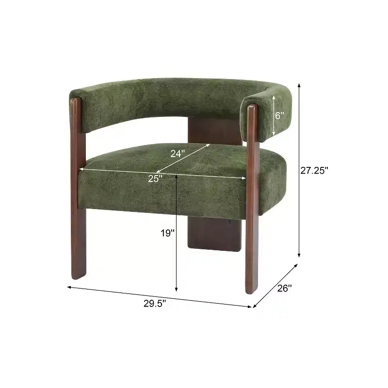 Christopher Knight Home Noah Poltroncina di design moderna imbottita in legno di albero della gomma