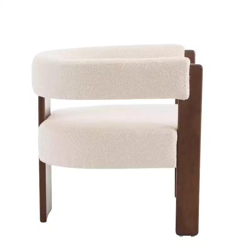 Christopher Knight Home Noah Poltroncina di design moderna imbottita in legno di albero della gomma