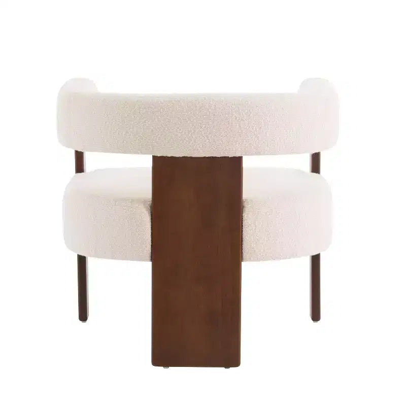 Christopher Knight Home Noah Poltroncina di design moderna imbottita in legno di albero della gomma