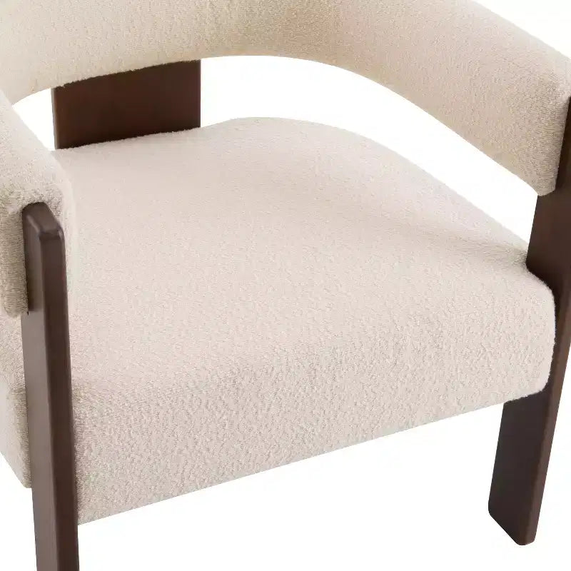 Christopher Knight Home Noah Poltroncina di design moderna imbottita in legno di albero della gomma