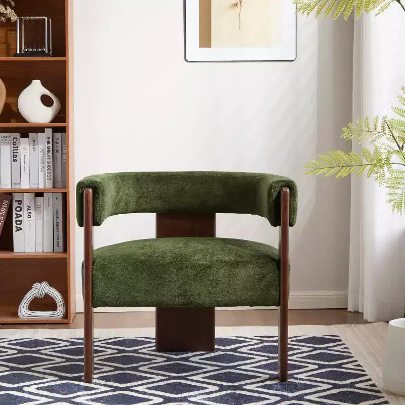 Christopher Knight Home Noah Poltroncina di design moderna imbottita in legno di albero della gomma