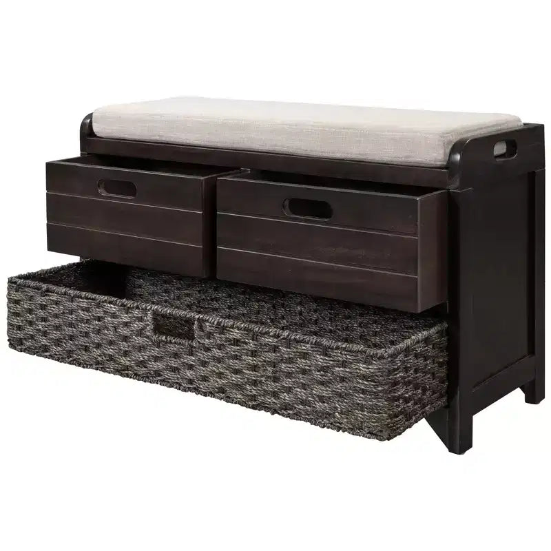 Panca contenitore Whisen con cestino rimovibile e 2 cassetti