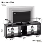 Mobile TV Bestier da 55 pollici con LED, Consolle Multimediale Moderna con Presa di Corrente e Spazio di Archiviazione, Centro di Intrattenimento per Gaming per Camera da Letto e Soggiorno