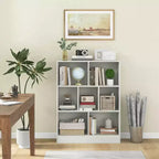 Costway Libreria per bambini a 7 cubi, organizzatore portaoggetti in legno 41, scaffale autoportante, marrone/bianco