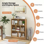 Costway Libreria per bambini a 7 cubi, organizzatore portaoggetti in legno 41, scaffale autoportante, marrone/bianco