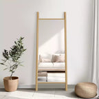PexFix Specchio da terra a pioli, 21 pollici L x 64 pollici A, con cornice in legno massello, marrone