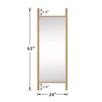 PexFix Specchio da terra a pioli, 21 pollici L x 64 pollici A, con cornice in legno massello, marrone