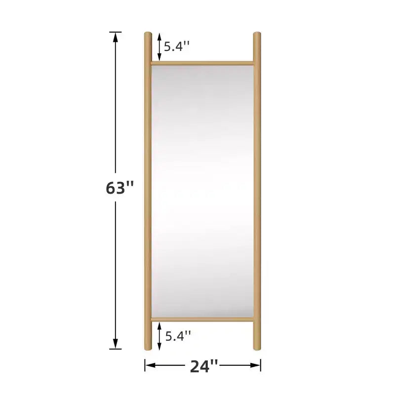 PexFix Specchio da terra a pioli, 21 pollici L x 64 pollici A, con cornice in legno massello, marrone
