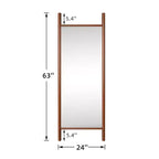 PexFix Specchio da terra a pioli, 21 pollici L x 64 pollici A, con cornice in legno massello, marrone