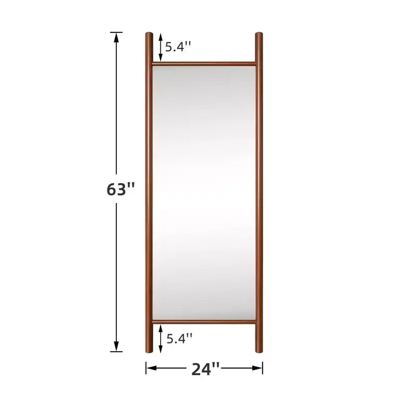 PexFix Specchio da terra a pioli, 21 pollici L x 64 pollici A, con cornice in legno massello, marrone