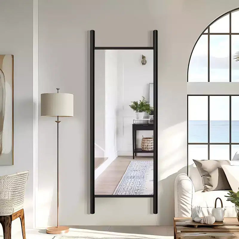 PexFix Specchio da terra a pioli, 21 pollici L x 64 pollici A, con cornice in legno massello, marrone